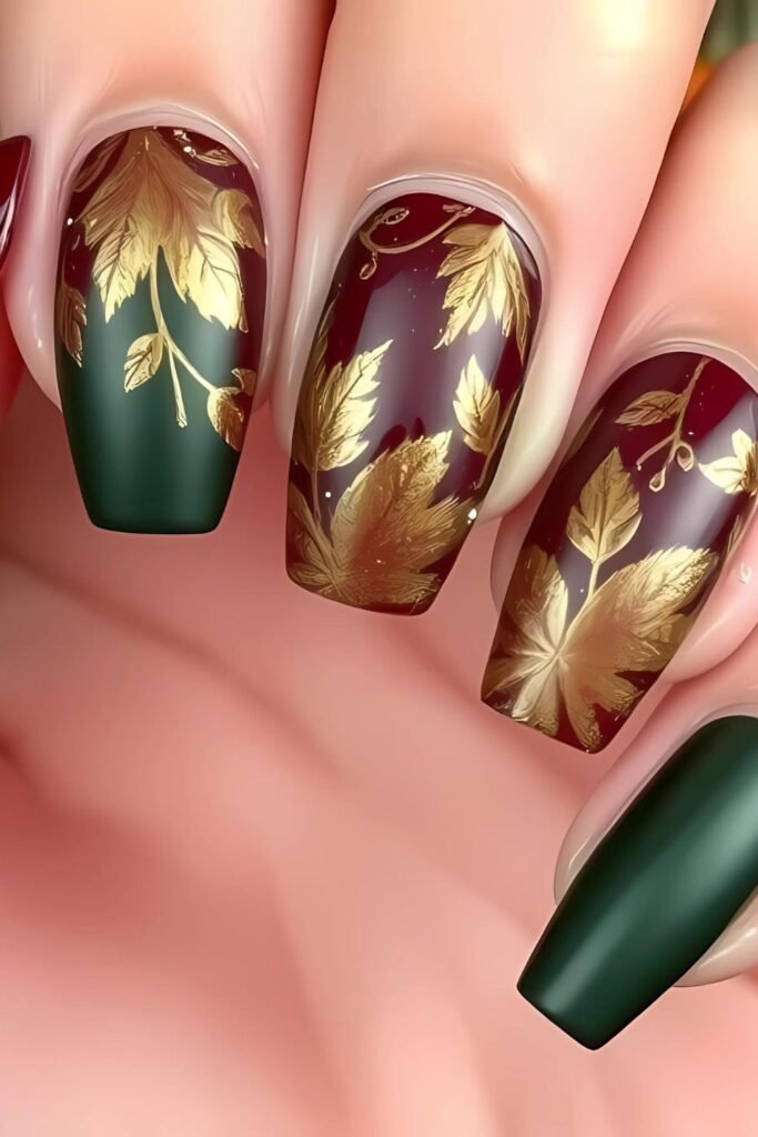 Foliage-Inspired Nail Art