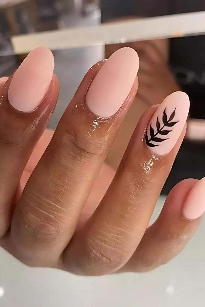 Matte Foliage Nails