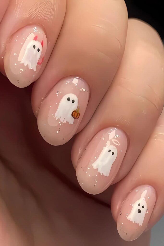 Minimalist Ghost Nails