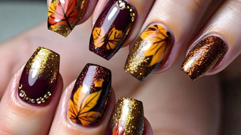 5. And, of course, some Fall Nails with Glitter and Glam