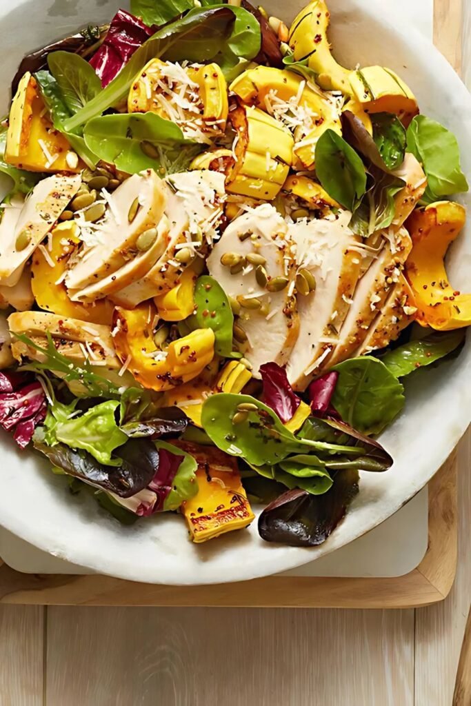 Wednesday: Roasted Chicken & Winter Squash over Mixed Greens