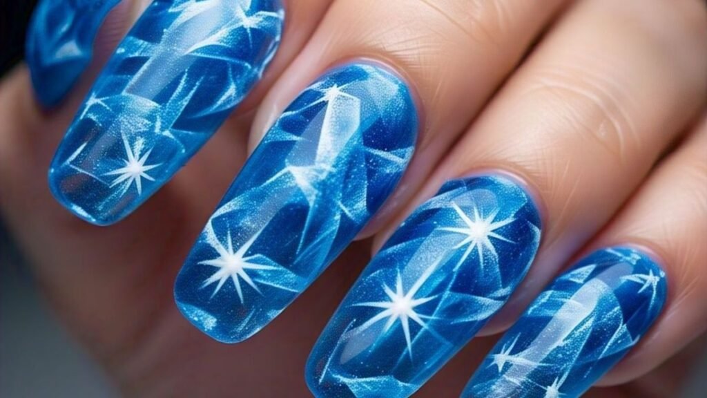 1 Ice crystal design in blue