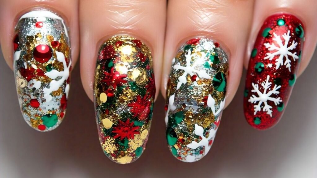 11. A striking Holiday Season Nail Art idea.